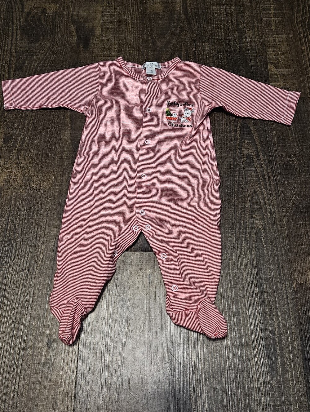 Kissy Kissy Baby's First Christmas Striped Footie